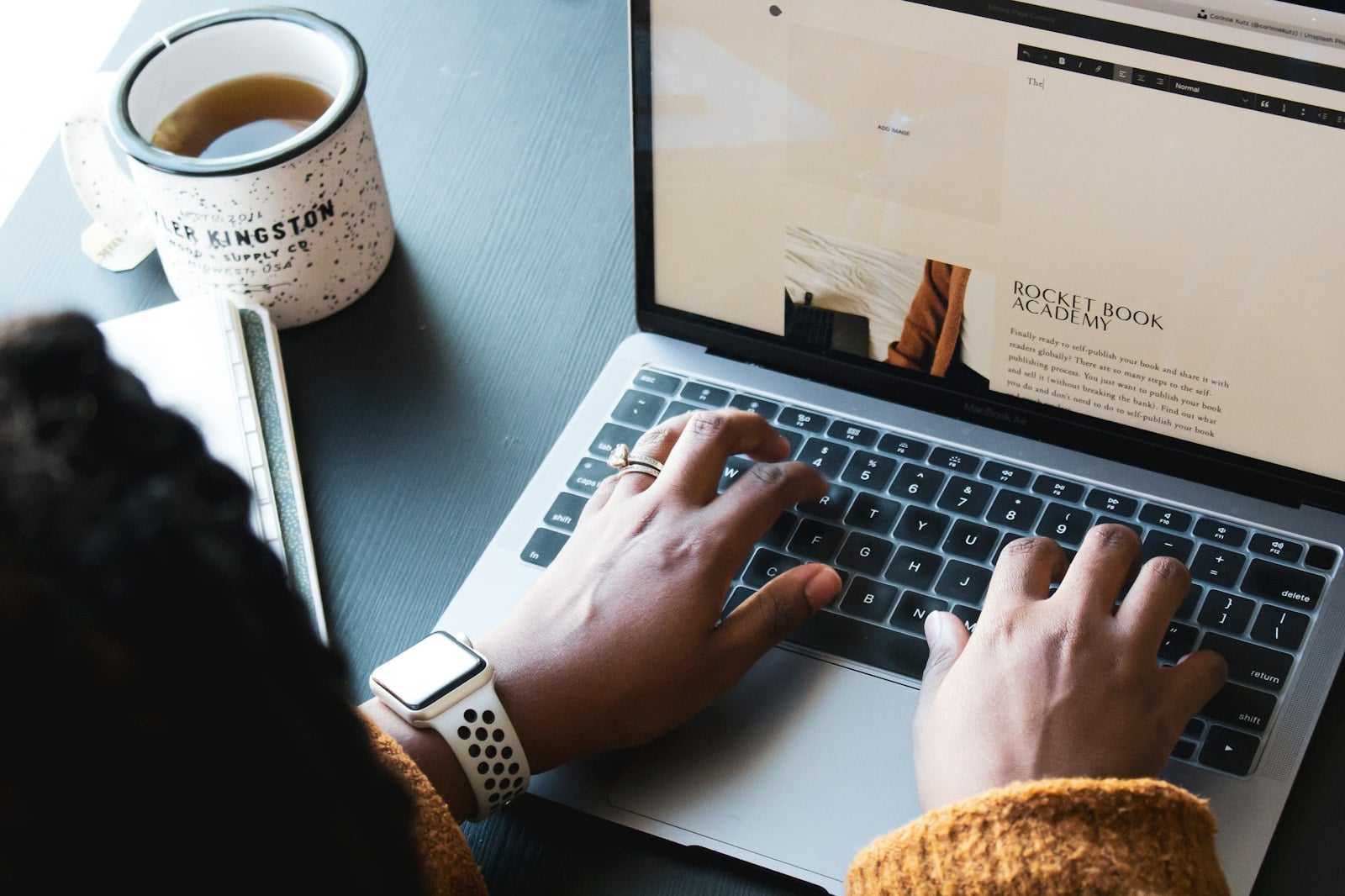 Freelancer working at a laptop